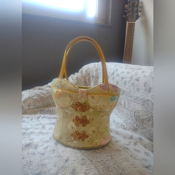 Handbags - Floral Corset-Style Handbag